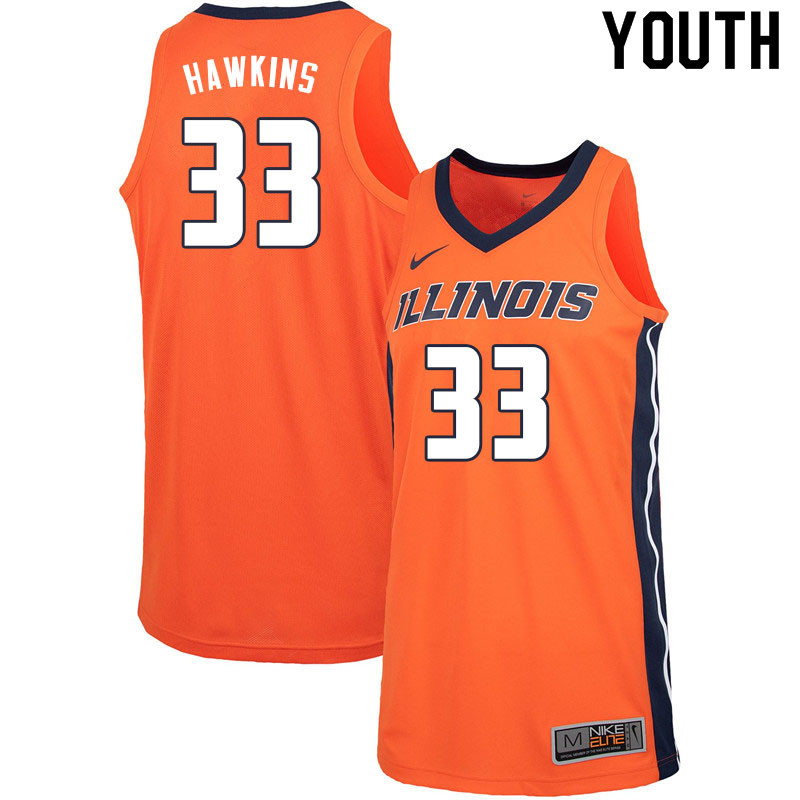 Youth #33 Coleman Hawkins Illinois Fighting Illini College Basketball Jerseys Sale-Orange